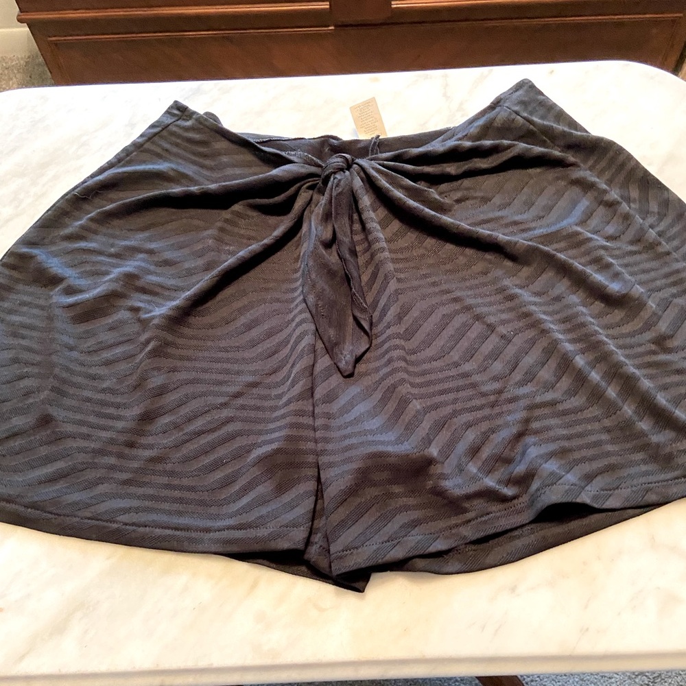 Shear Black Swimsuit Shorts Coverup Adjustable Tie Knot Waist for Various Sizes